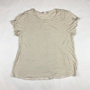 J.Jill Love Linen Linen Blend Cold Shoulder Striped Top Women's Size XL